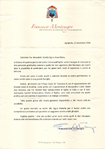 Lettera del Cardinale di Sicilia, S.E. Montenegro al Presidente della S.I.B.